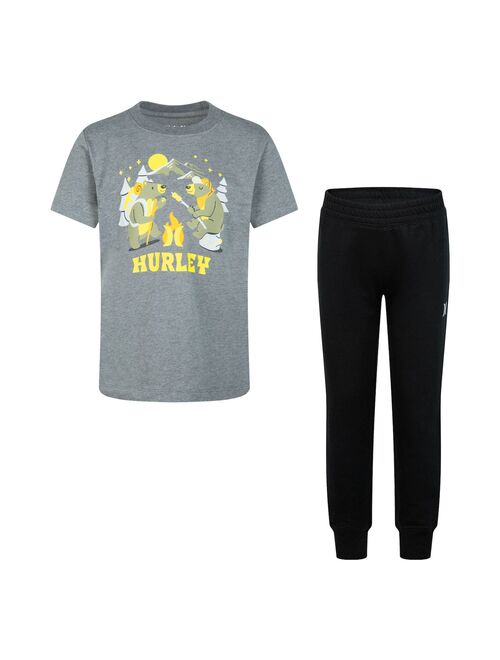 Boys 4-7 Hurley Camping Graphic Tee & Jogger Pants Set