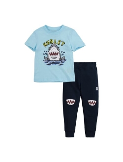 Toddler Boys Hurley Animal Tee and Joggers Set