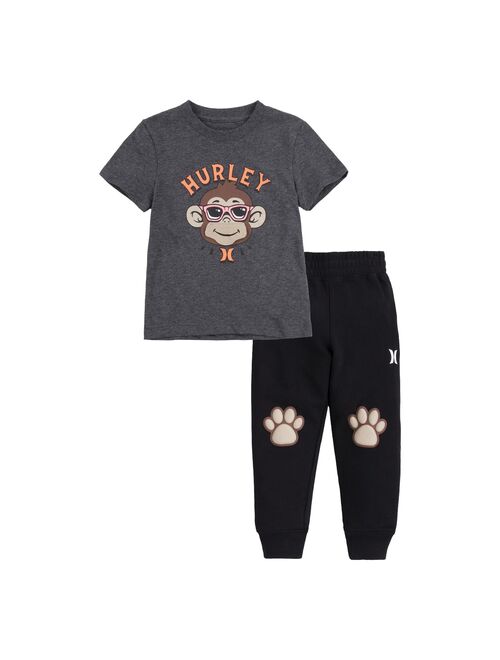 Toddler Boys Hurley Animal Tee and Joggers Set