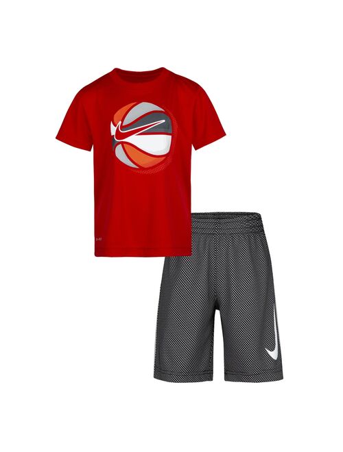 Boys 4-7 Nike Sports Ball Graphic Tee & Mesh Shorts Set