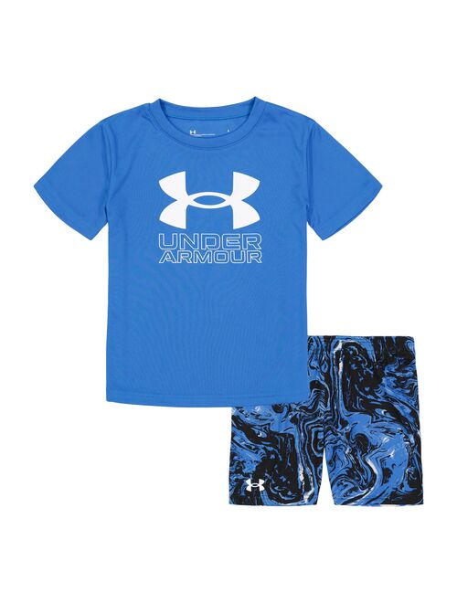 Boys 4-7 Under Armour Liquid Big Logo Graphic Tee & Shorts Set