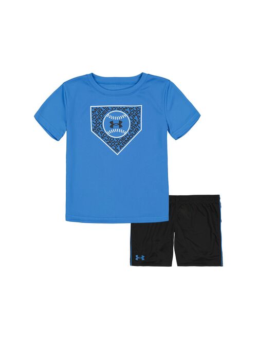 Boys 4-7 Under Armour Sleek Baseball Graphic Tee & Shorts Set