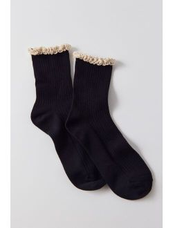 Ribbed Ruffle Ankle Sock