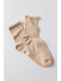 Ribbed Ruffle Ankle Sock