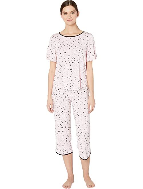 kate spade new york Evergreen Modal Jersey Short Sleeve Cropped PJ Set