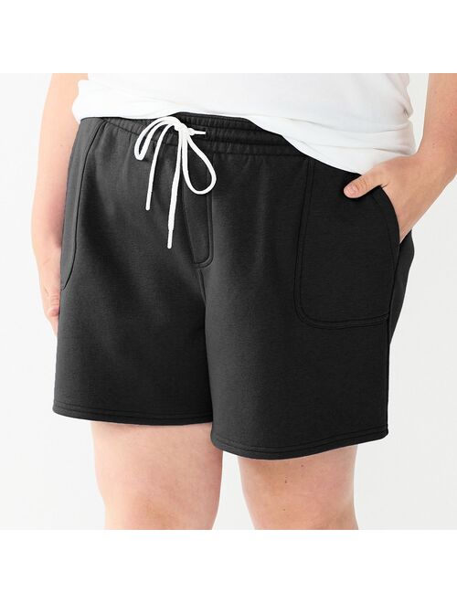 Plus Size Sonoma Goods For Life Drawstring Fleece Shorts