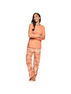 Microfleece Long Sleeve Pajama Top & Pajama Bottoms Set