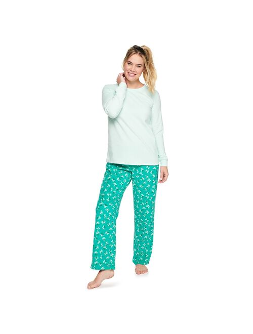 Women's Sonoma Goods For Life Microfleece Long Sleeve Pajama Top & Pajama Bottoms Set