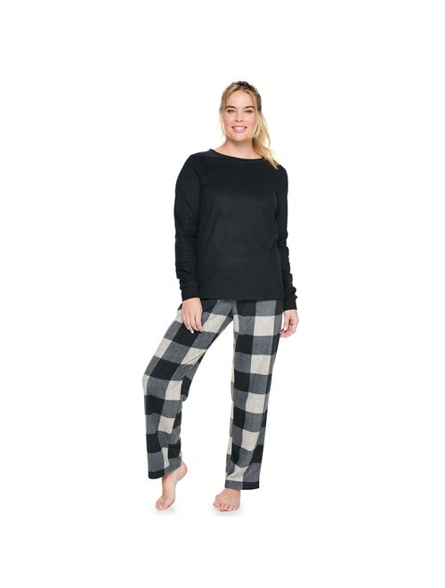 Women's Sonoma Goods For Life Microfleece Long Sleeve Pajama Top & Pajama Bottoms Set