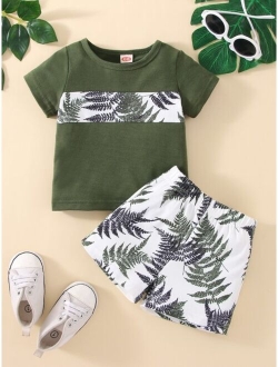 Baby Tropical Print Tee Shorts