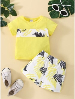 Baby Tropical Print Tee Shorts