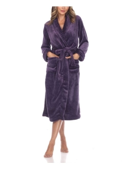 Women's Long Cozy Loungewear Belted Robe