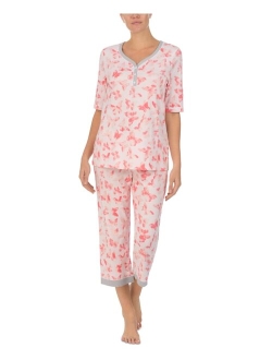 Henley Top & Cropped Pants Pajama Set