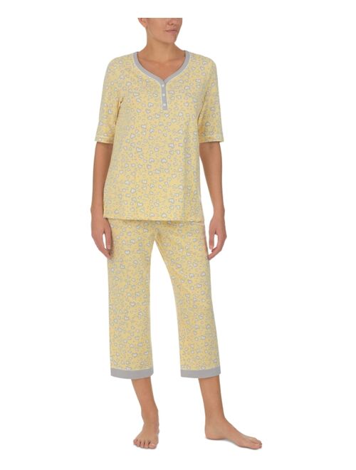 CUDDL DUDS Henley Top & Cropped Pants Pajama Set