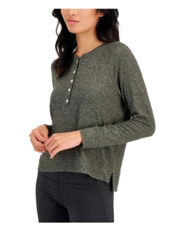 Women's Long-Sleeve Hacci Pajama Top, Created for Macy's