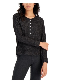 Women's Long-Sleeve Hacci Pajama Top, Created for Macy's