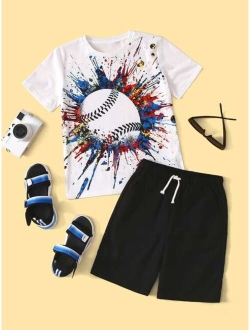 Boys Splash Print Tee and Shorts Set