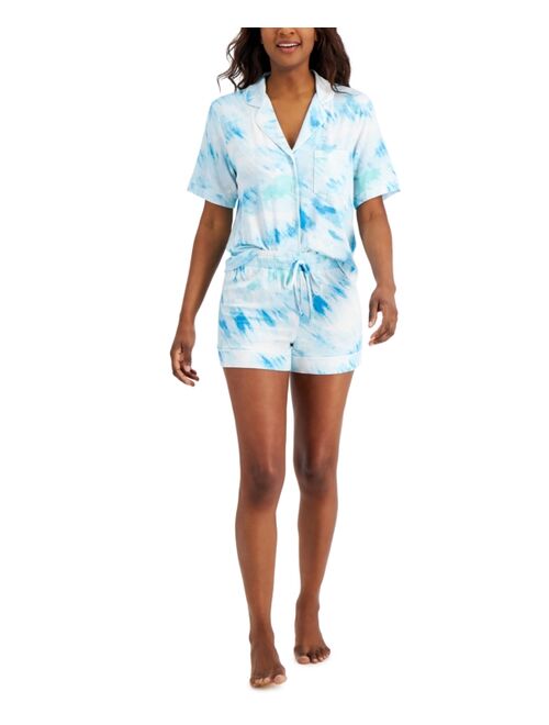 JENNI Women's Notch Collar Top & Shorts Sleep Set, Created for Macy's