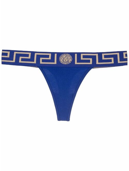 Versace Greca-print cotton thong