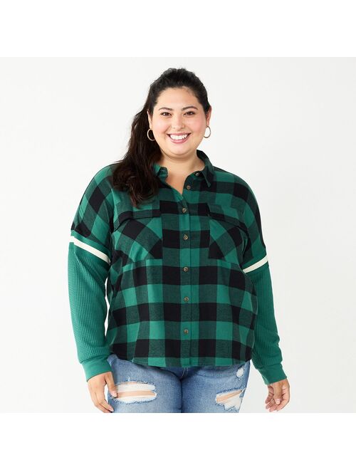 Juniors' Plus Size SO Fashion Flannel Shirt