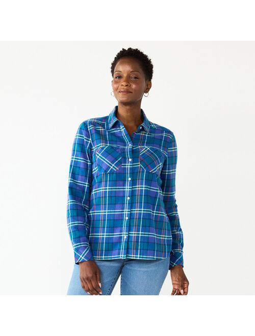 Women's Croft & Barrow The Extra Soft Plaid Flannel Shirt