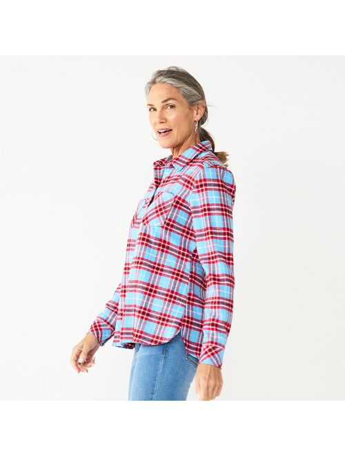 Women's Croft & Barrow The Extra Soft Plaid Flannel Shirt