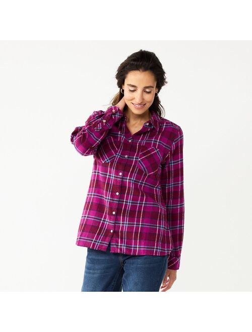 Women's Croft & Barrow The Extra Soft Plaid Flannel Shirt