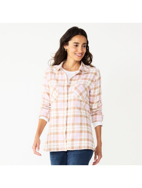 Women's Croft & Barrow The Extra Soft Plaid Flannel Shirt