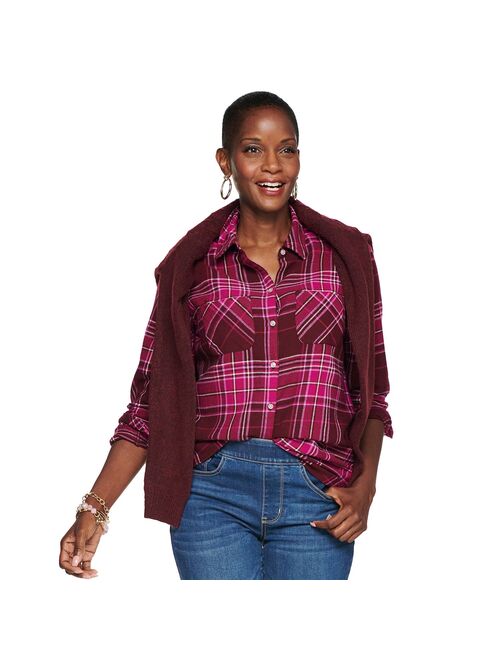 Women's Croft & Barrow The Extra Soft Plaid Flannel Shirt