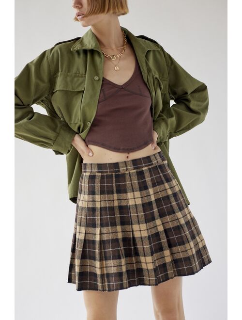 Urban Renewal Remade Plaid Pleated Mini Skirt