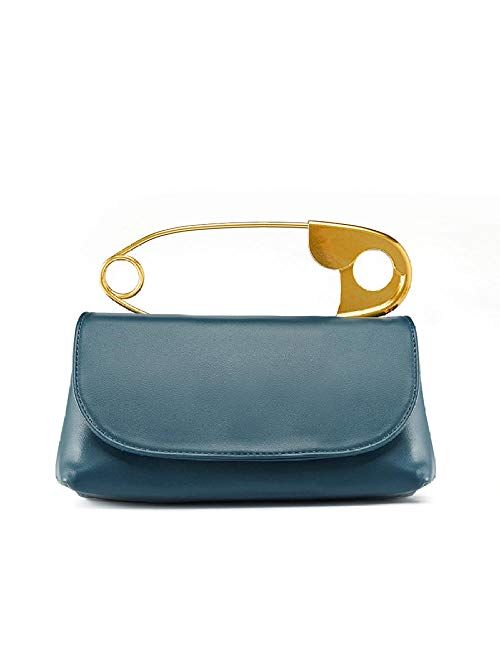 Suns Big Pin Design Clutch, Soft And High-Texture Handbag, Fashion Chain Shoulder Bag