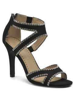 Adrienne Vittadini Women's Giro Rhinestone Trim Dress Sandals