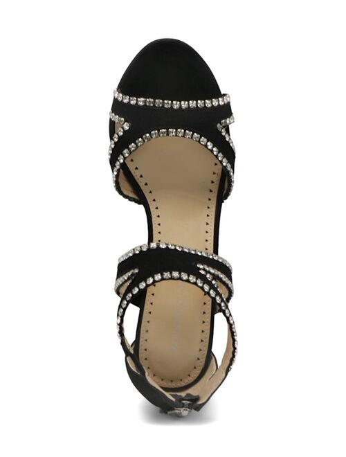 Adrienne Vittadini Women's Giro Rhinestone Trim Dress Sandals