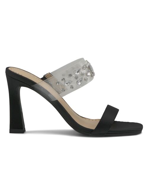 Adrienne Vittadini Women's Gothic Embellished Strap Slide Sandals