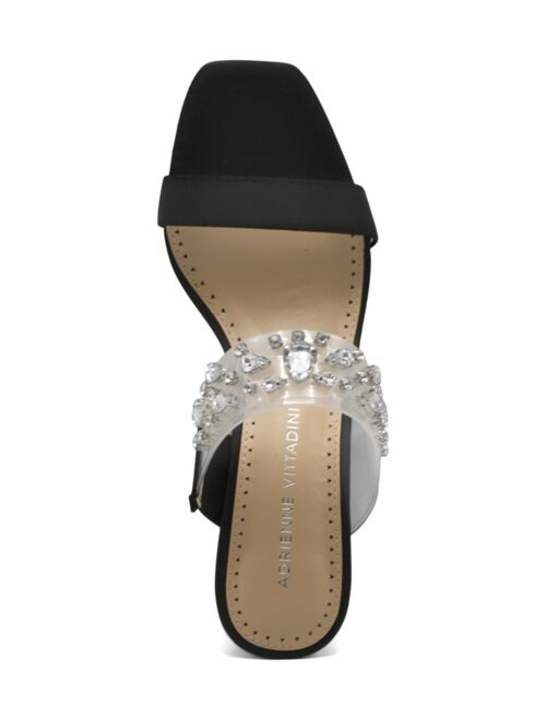 Adrienne Vittadini Women's Gothic Embellished Strap Slide Sandals