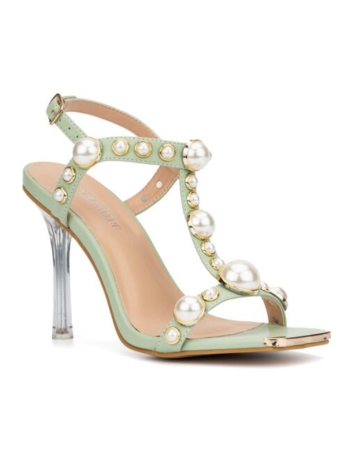 Olivia Miller Women's Rosie Imitation Pearl Heel Sandals