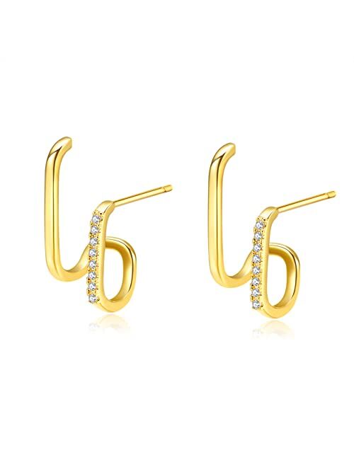 Morotole 925 Sterling Silver Claw Earrings Claw Cuff Earrings for Women Earrings that Look Like Multiple Piercings Gold Silver Ear Crawler Earrings Teen Girls