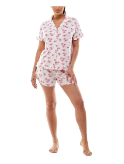 ROUDELAIN Yummy Ruffle-Trim Notch Collar 2-Pc. Pajama Set