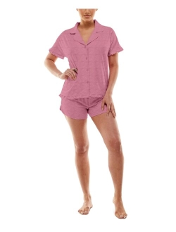 ROUDELAIN Yummy Ruffle-Trim Notch Collar 2-Pc. Pajama Set