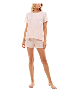 ROUDELAIN Butter Knit Printed T-Shirt & Shorts Pajama Set