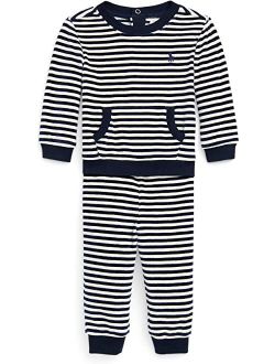 Kids Striped Velour Sweatshirt & Pants Set (Infant)