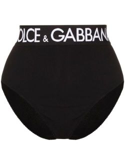 logo-tape high-waisted briefs