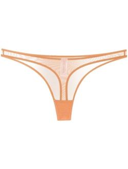 Nubian Skin tulle-panel low-rise thong 3-pack