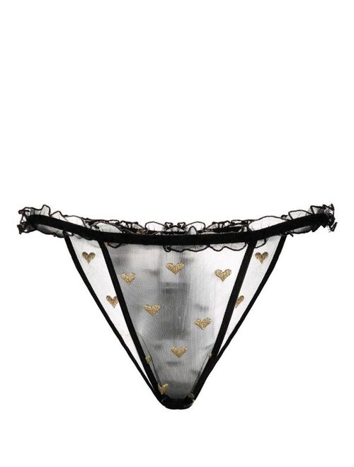 LE PETIT TROU heart-motif sheer briefs