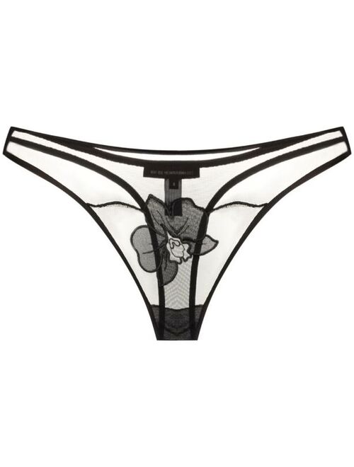 Kiki de Montparnasse Flora floral applique thong