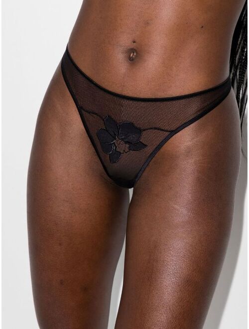 Kiki de Montparnasse Flora floral applique thong