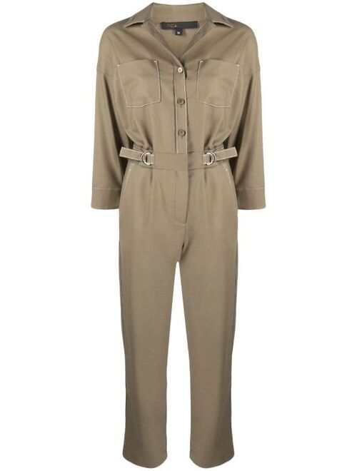 Maje contrast-stitch patch-pocket jumpsuit