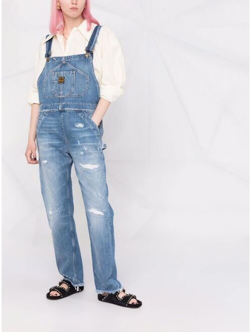 WASHINGTON DEE CEE logo-patch denim dungarees