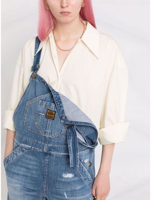 WASHINGTON DEE CEE logo-patch denim dungarees