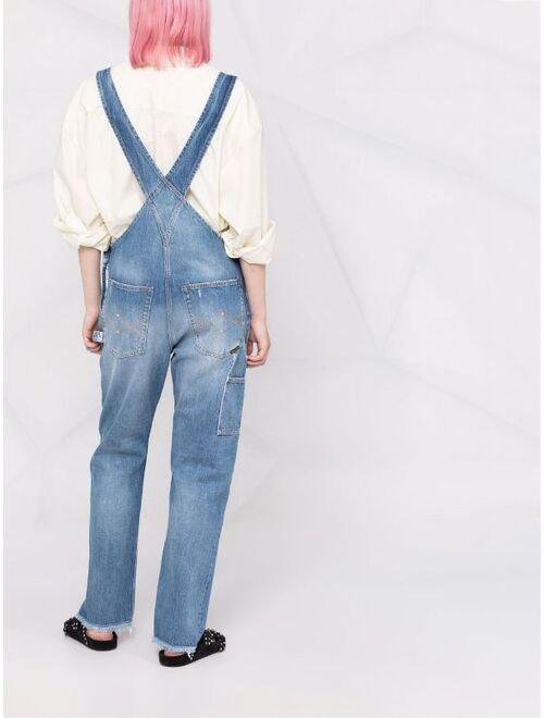 WASHINGTON DEE CEE logo-patch denim dungarees